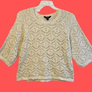 Simply Vera  Vera Wang Ivory Crochet Knit Crop Top / Medium